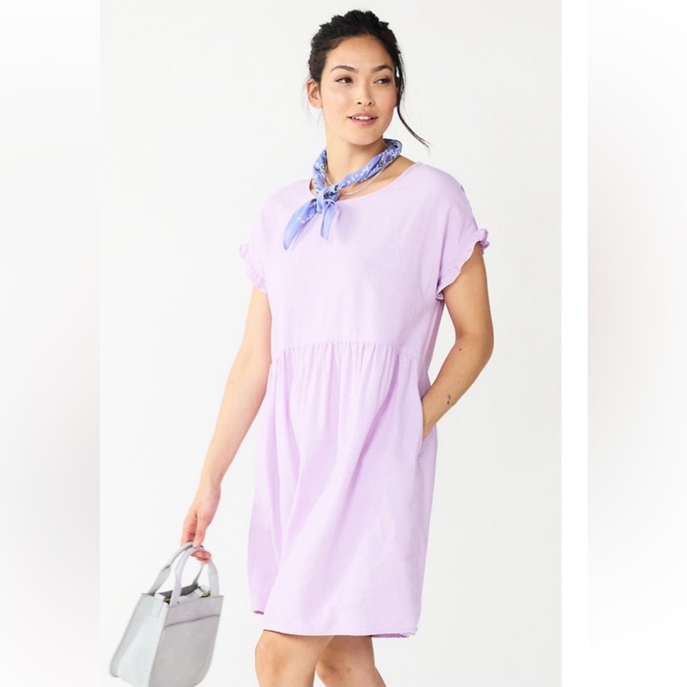 Lilac Linen Blend Dress